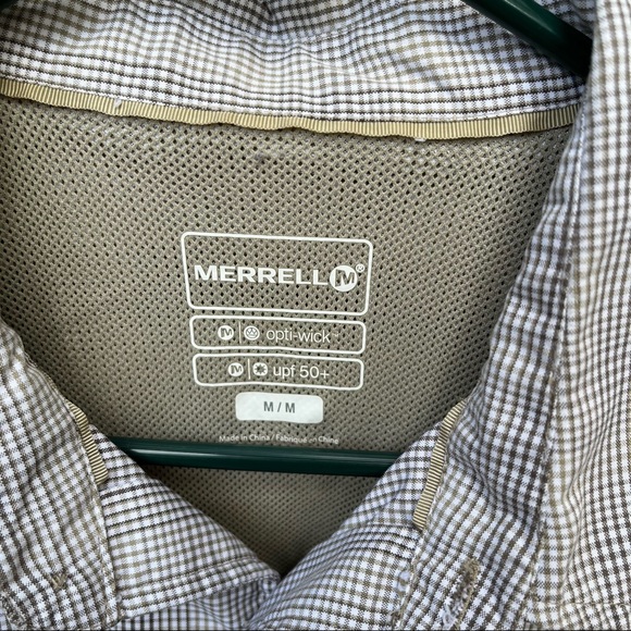 Merrell Vented Short Sleeve Button Down Shirt Sz M - Picture 4 of 14